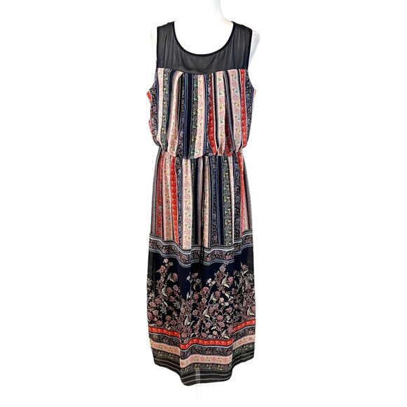Enfocus Studio Dresses & Skirts - Enfocus Studio Women's Maxi Dress Multicolor Sleeveless Size 14 Elastic Waist